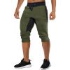imageTACVASEN Mens 34 Long Cotton Casual Shorts Jogger Capri Pants Zipper Army Green