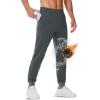 imageTACVASEN Mens Fleece Lined Joggers with Pockets Winter Warm Sweatpants Water Resistant Gym Workout Athletic Pants MenDarkgrey