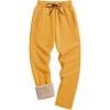 imageTACVASEN Mens Fleece Winter Pants Warm Sherpa Lined Sweatpants Heavyweight Thermal Lounge Athletic Track JoggersTurmeric