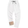 imageTACVASEN Mens Fleece Winter Pants Warm Sherpa Lined Sweatpants Heavyweight Thermal Lounge Athletic Track JoggersWhite