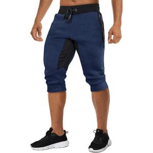 imageTACVASEN Mens Loose Fit Outdoor Capri Pants 34 below Knee Shorts for Men Navy