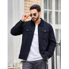 imageTACVASEN Mens Casual Quilted Cotton Jacket Cargo Corduroy Collar Jacket Work Shacket with 5 Pockets for Fall and WinterNavy