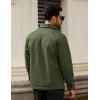 imageTACVASEN Mens Cotton Jacket Full Zip Up Work Jackets Turndown Collar Business Casual Windbreaker with 3 PocketsArmy Green