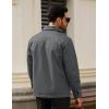 imageTACVASEN Mens Cotton Jacket Full Zip Up Work Jackets Turndown Collar Business Casual Windbreaker with 3 PocketsDark Grey