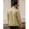 imageTACVASEN Mens Cotton Jacket Full Zip Up Work Jackets Turndown Collar Business Casual Windbreaker with 3 PocketsKhaki
