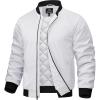 imageTACVASEN Mens Bomber Jackets Casual Fall Winter Warm Windbreaker Full Zip Windproof Outwear ColorBlocking CoatsWhite