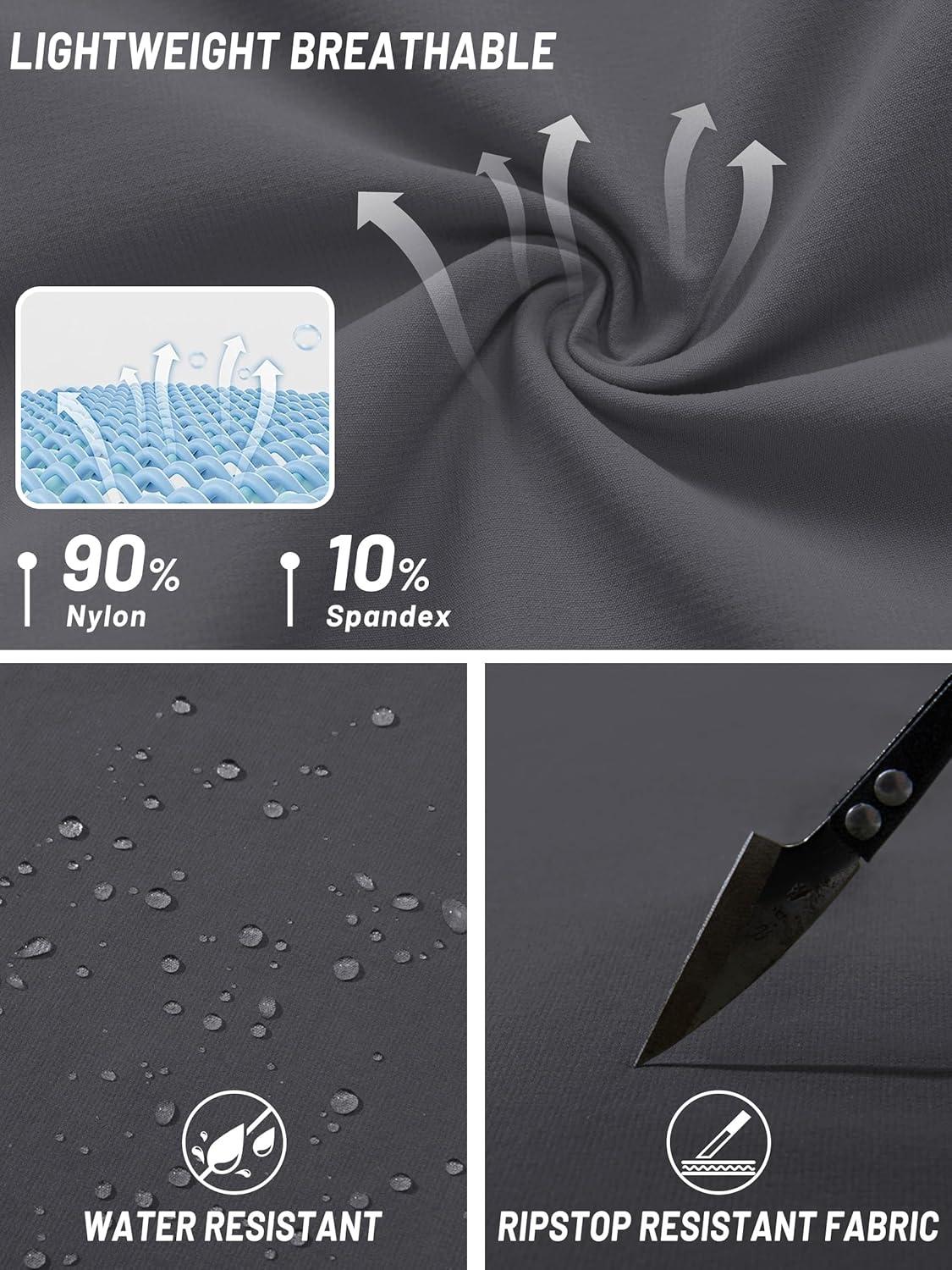 imageTACVASEN Mens Hiking Cargo Pants with 6 Pockets Lightweight Water Resistant Quick Dry Travel Pants for Men Work OutdoorDark Grey