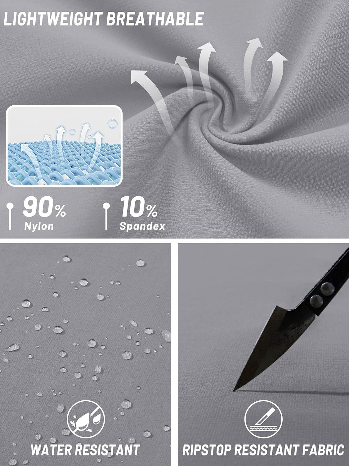 imageTACVASEN Mens Hiking Cargo Pants with 6 Pockets Lightweight Water Resistant Quick Dry Travel Pants for Men Work OutdoorLight Grey