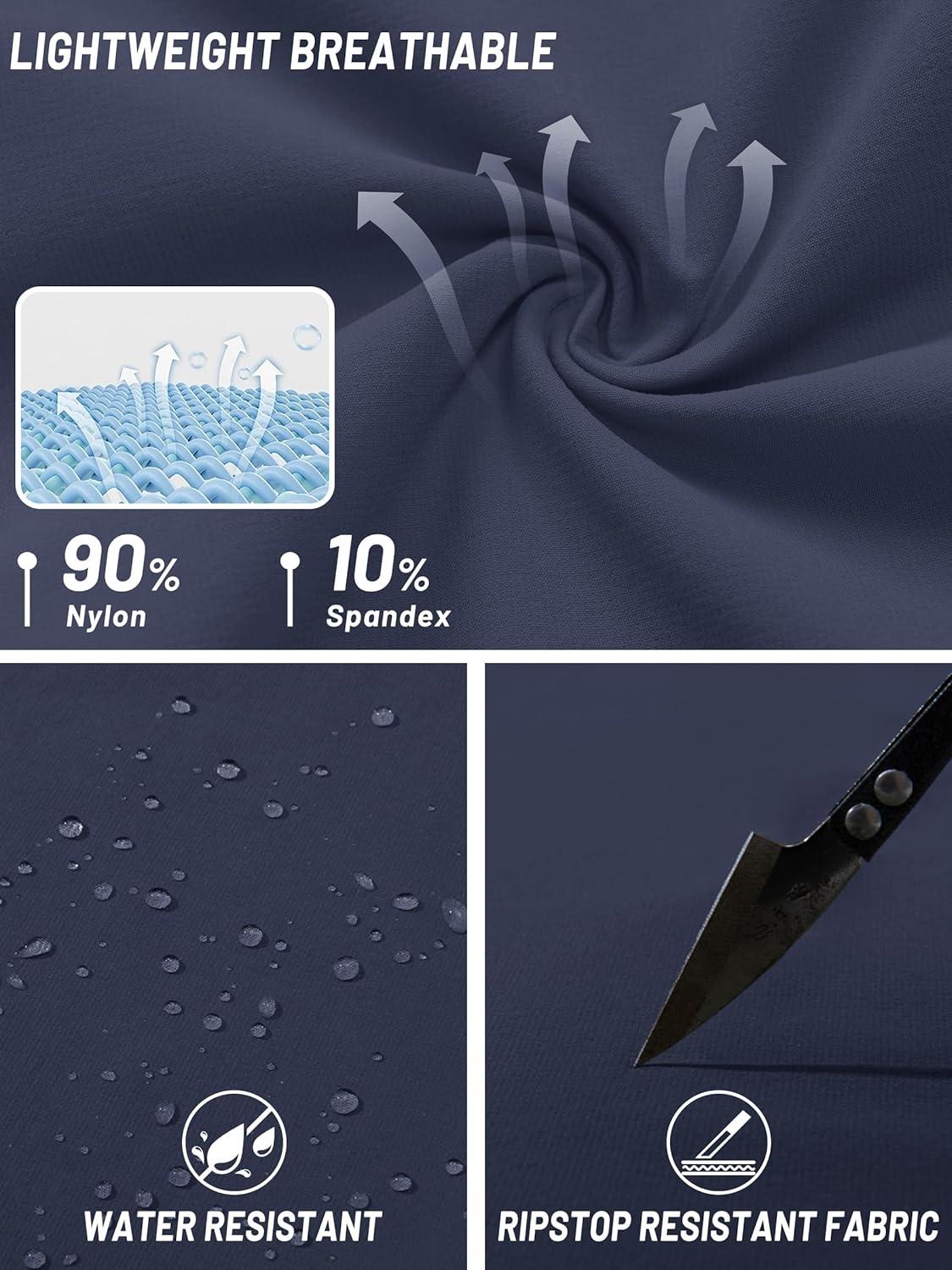 imageTACVASEN Mens Hiking Cargo Pants with 6 Pockets Lightweight Water Resistant Quick Dry Travel Pants for Men Work OutdoorNavy