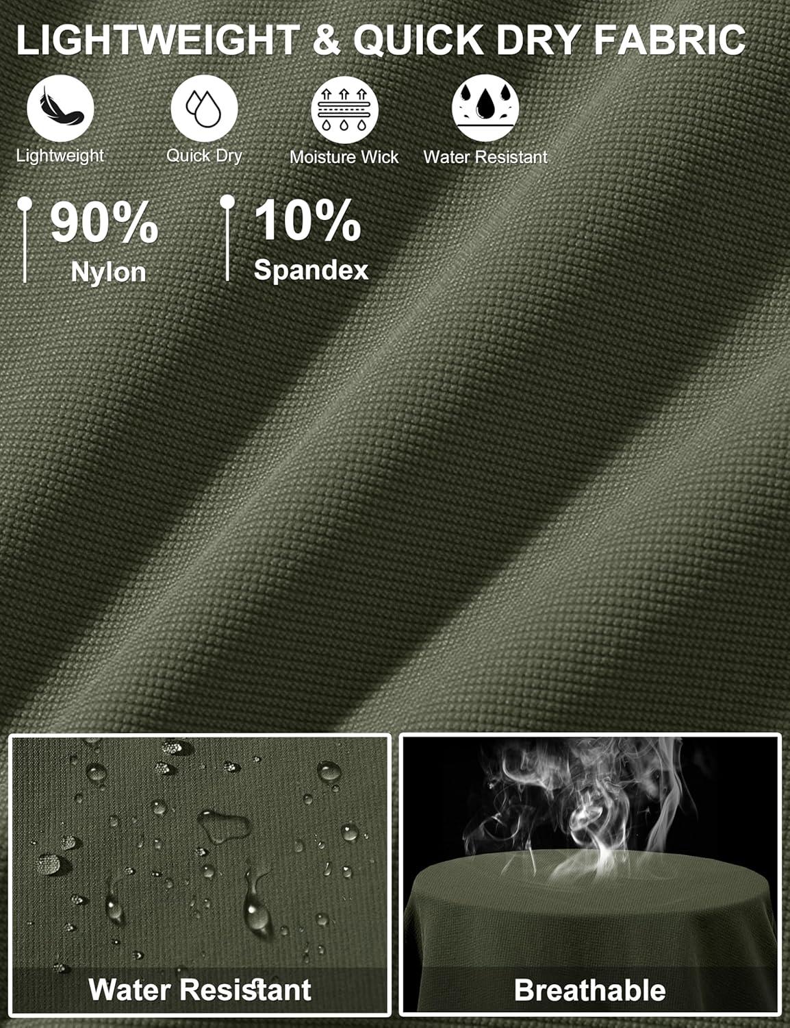 imageTACVASEN Mens Hiking Cargo Shorts 10quot Quick Dry Lightweight Casual Golf Work Shorts with Zipper Pocket Summer OutdoorArmy Green