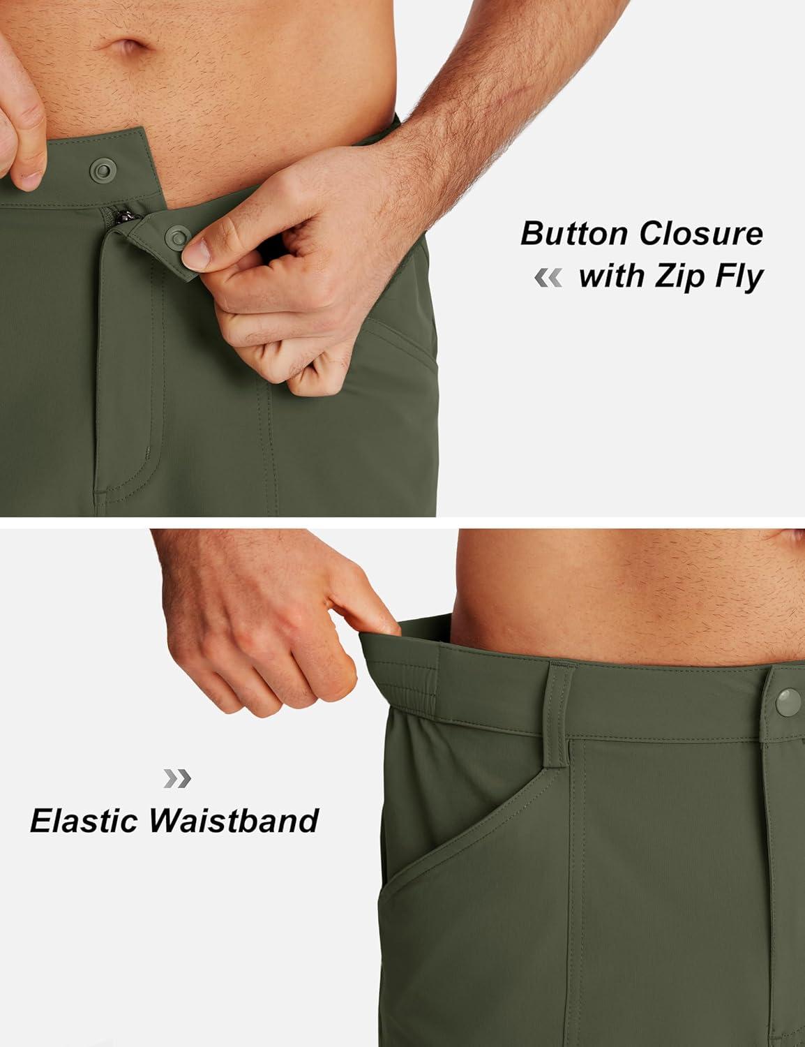 imageTACVASEN Mens Hiking Cargo Shorts 10quot Quick Dry Lightweight Casual Golf Work Shorts with Zipper Pocket Summer OutdoorArmy Green