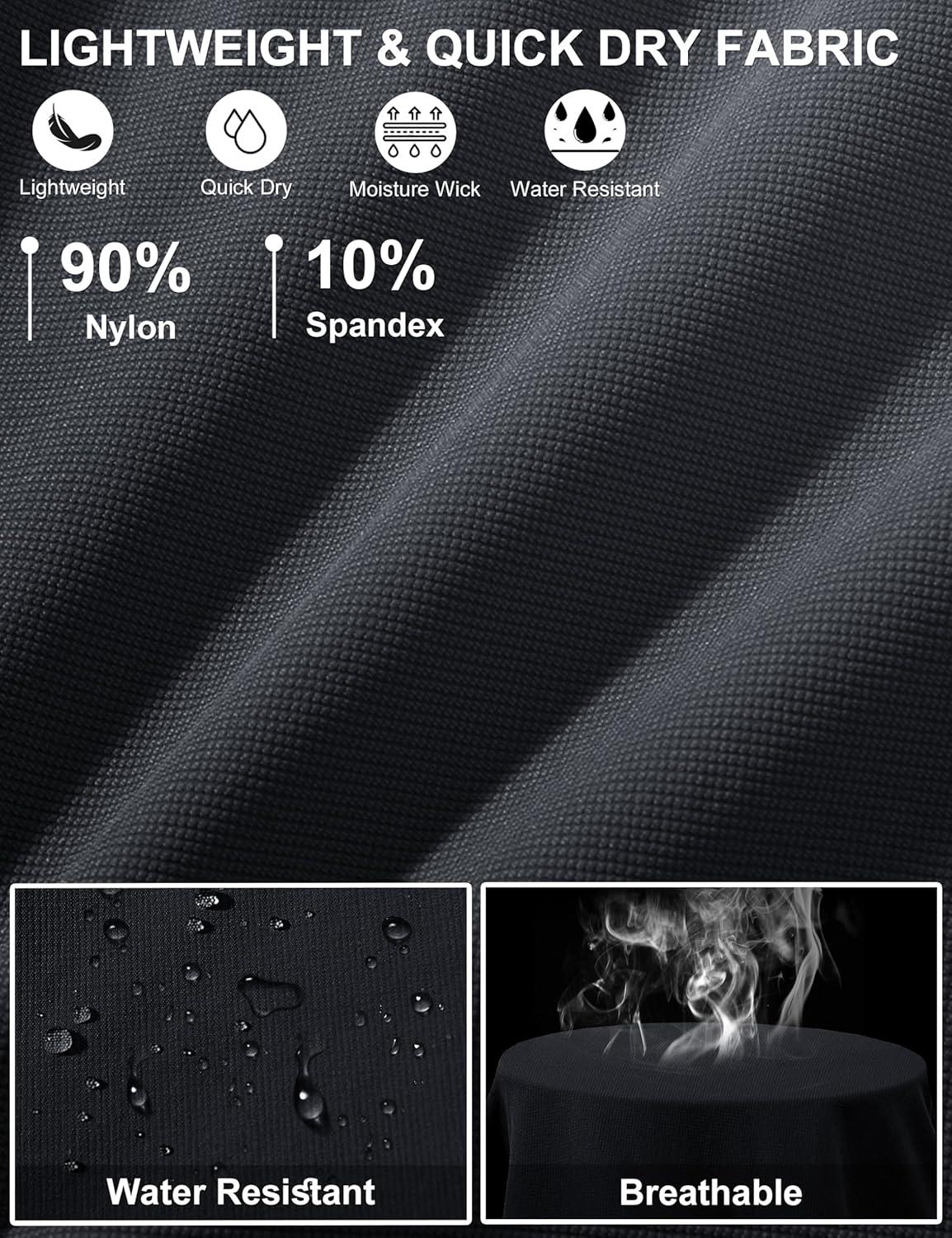 imageTACVASEN Mens Hiking Cargo Shorts 10quot Quick Dry Lightweight Casual Golf Work Shorts with Zipper Pocket Summer OutdoorBlack