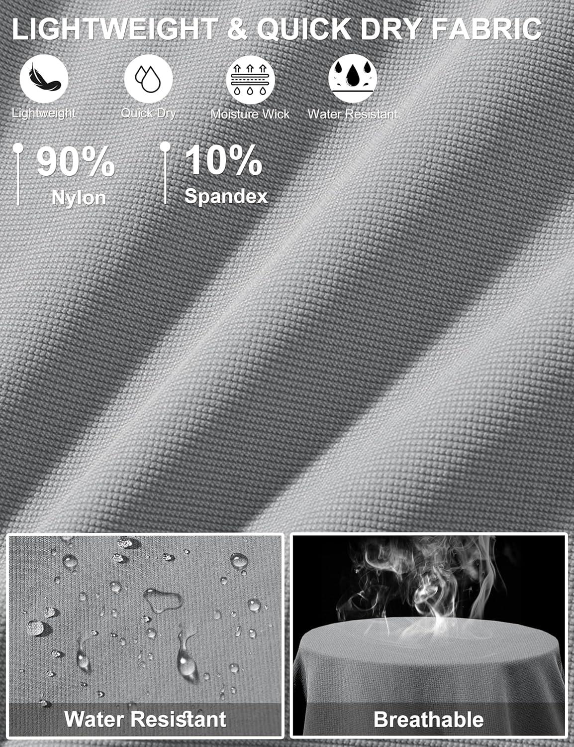 imageTACVASEN Mens Hiking Cargo Shorts 10quot Quick Dry Lightweight Casual Golf Work Shorts with Zipper Pocket Summer OutdoorLight Grey