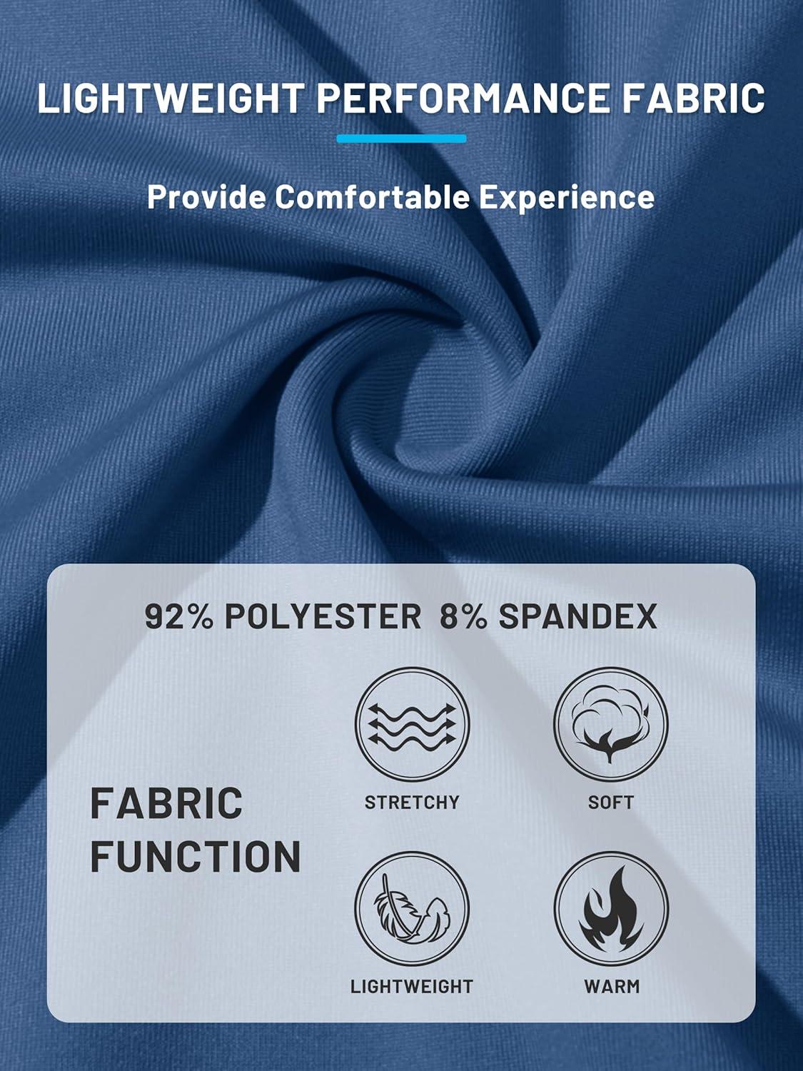 imageTACVASEN Mens Quarter Zip Pullover Fleece Lined Thermal Long Sleeve Golf Shirt 14 Zip Warm Winter SweatshirtsBlue Grey