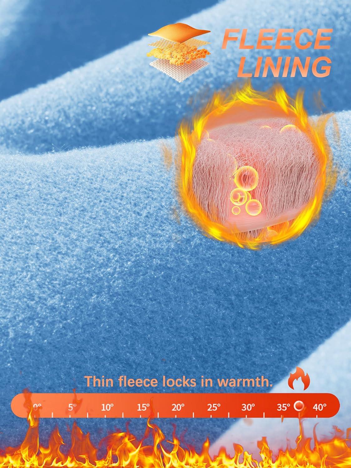 imageTACVASEN Mens Quarter Zip Pullover Fleece Lined Thermal Long Sleeve Golf Shirt 14 Zip Warm Winter SweatshirtsLight Blue