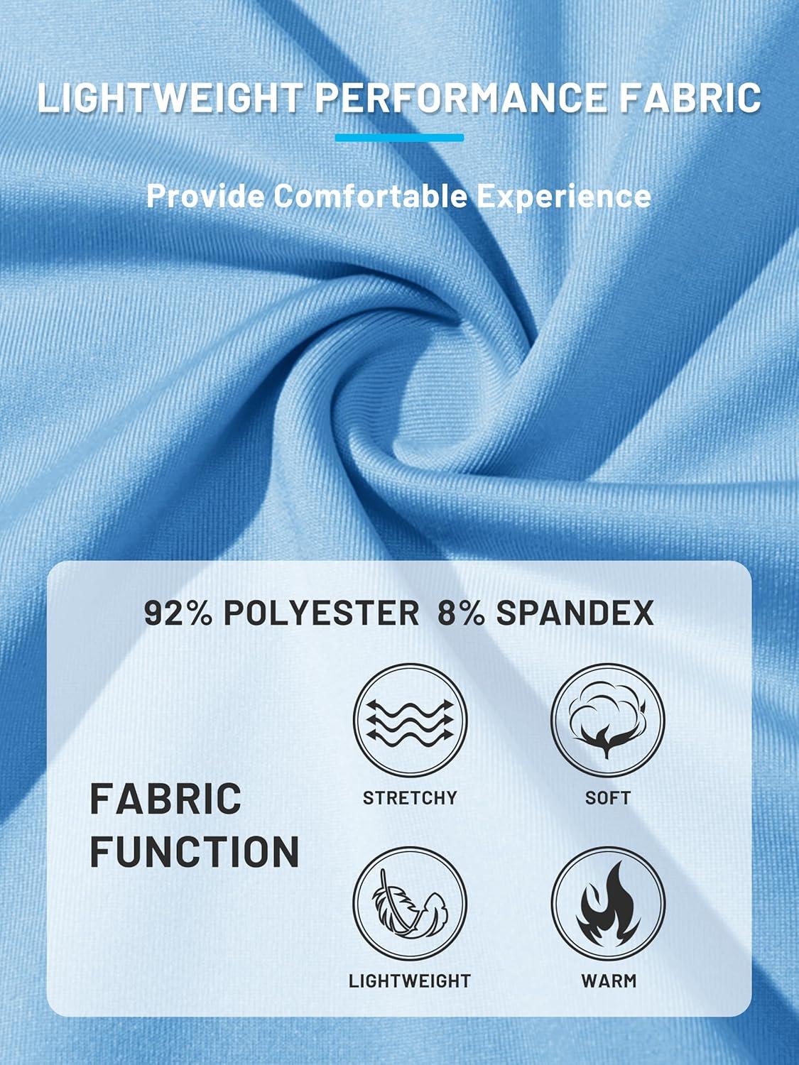 imageTACVASEN Mens Quarter Zip Pullover Fleece Lined Thermal Long Sleeve Golf Shirt 14 Zip Warm Winter SweatshirtsLight Blue