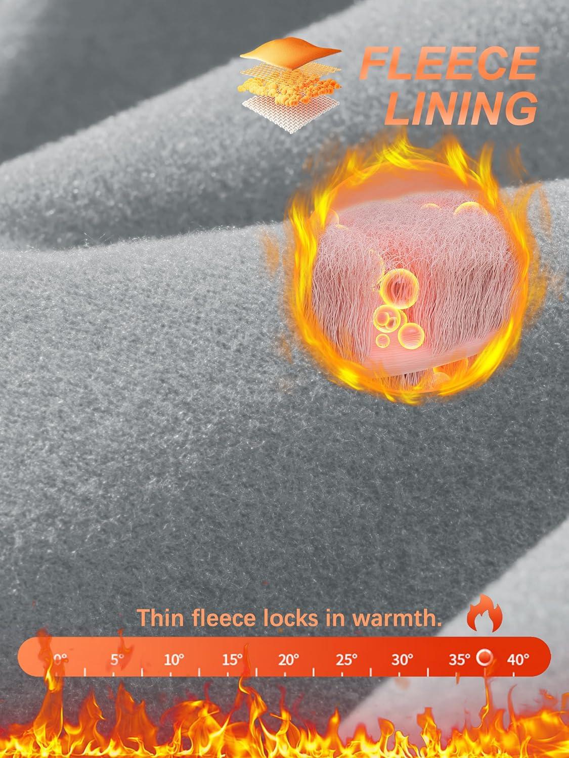 imageTACVASEN Mens Quarter Zip Pullover Fleece Lined Thermal Long Sleeve Golf Shirt 14 Zip Warm Winter SweatshirtsLight Grey