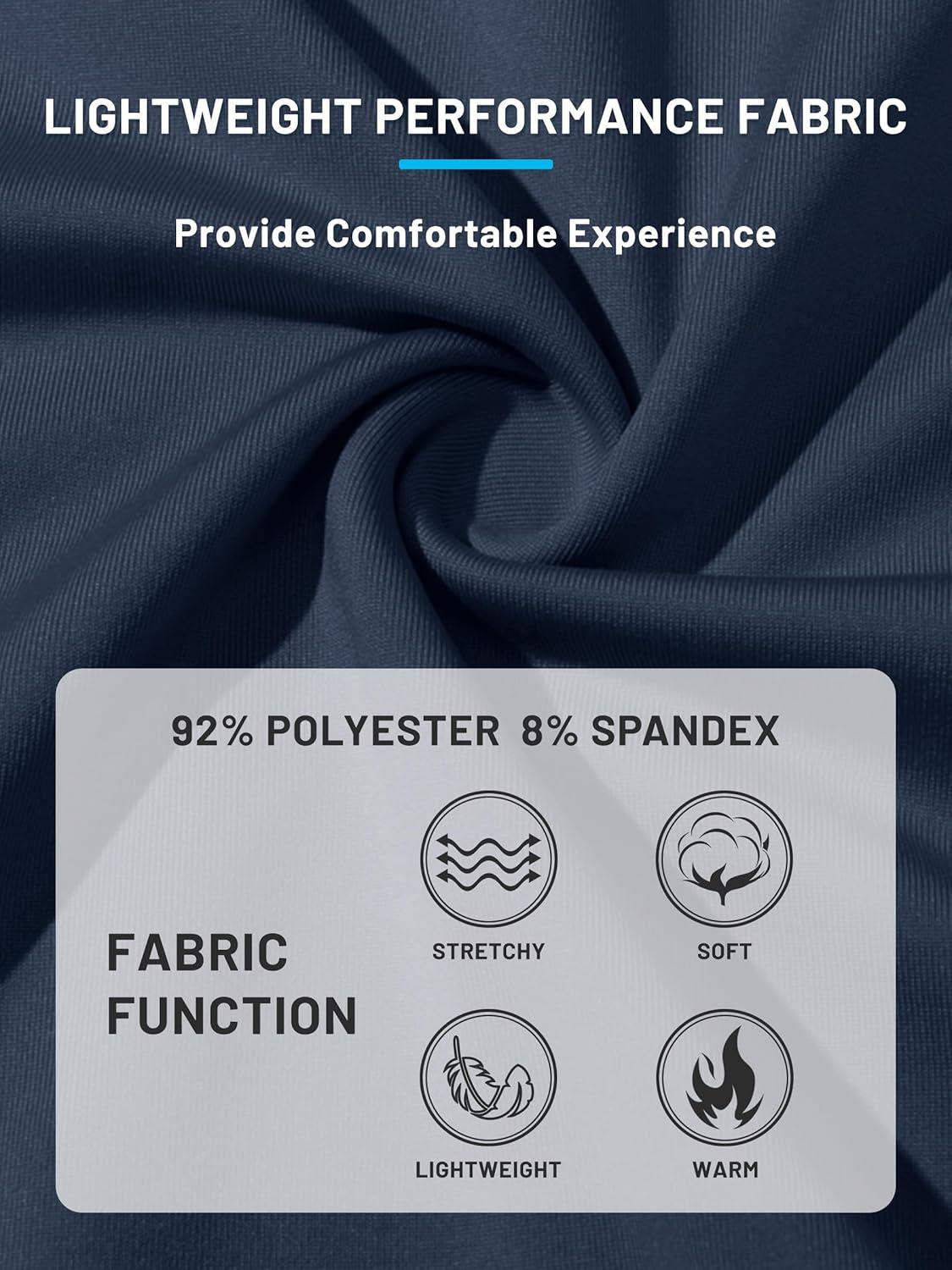 imageTACVASEN Mens Quarter Zip Pullover Fleece Lined Thermal Long Sleeve Golf Shirt 14 Zip Warm Winter SweatshirtsNavy