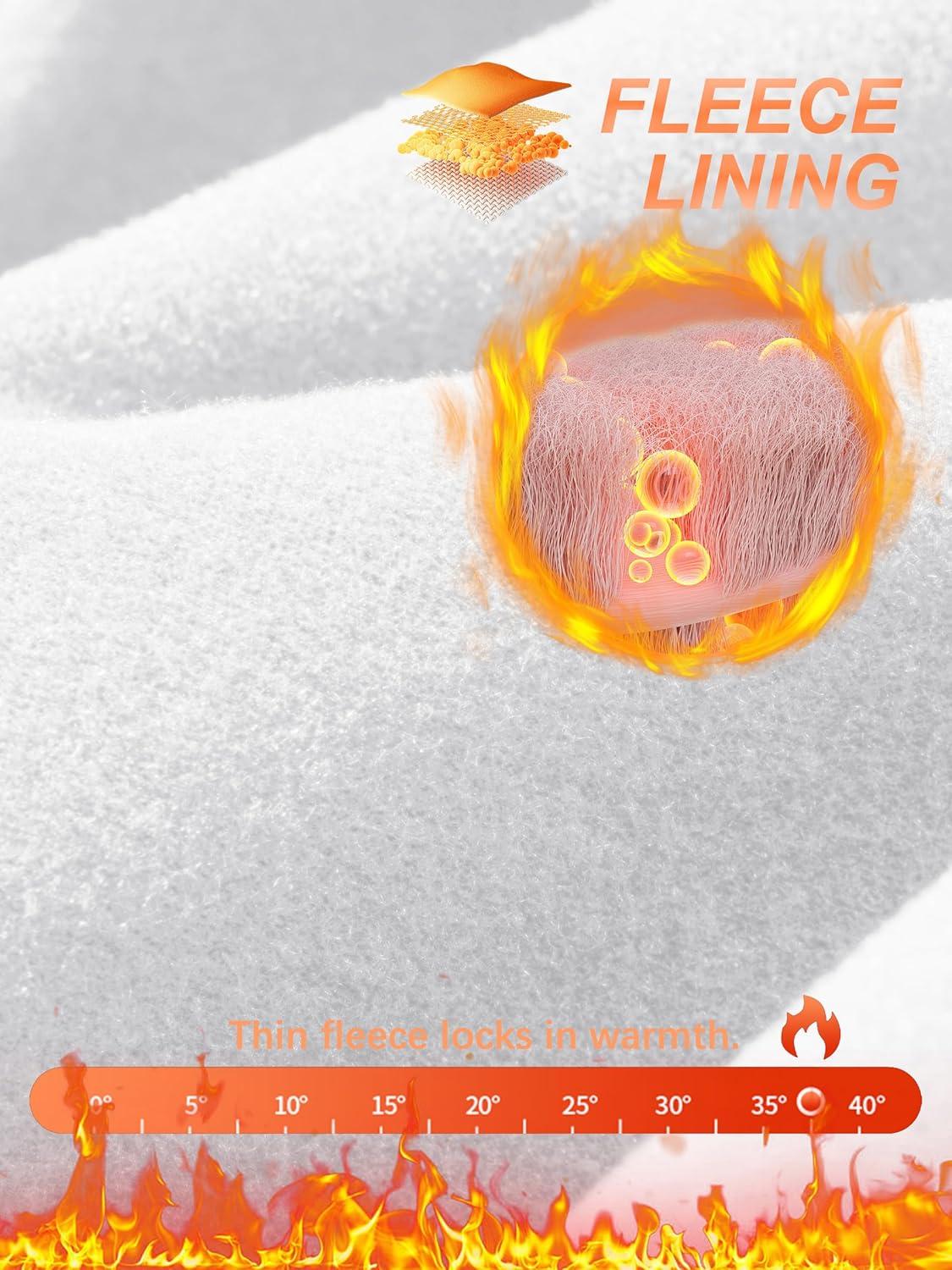 imageTACVASEN Mens Quarter Zip Pullover Fleece Lined Thermal Long Sleeve Golf Shirt 14 Zip Warm Winter SweatshirtsWhite