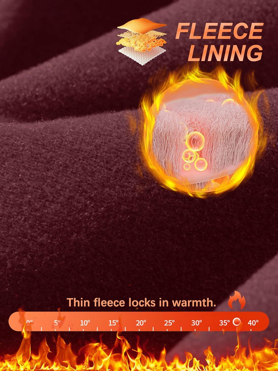 imageTACVASEN Mens Quarter Zip Pullover Fleece Lined Thermal Long Sleeve Golf Shirt 14 Zip Warm Winter SweatshirtsWine Red