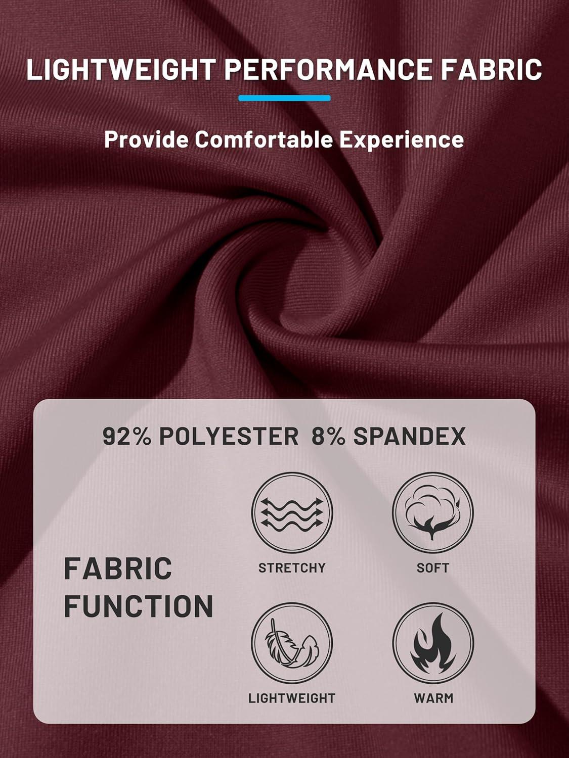 imageTACVASEN Mens Quarter Zip Pullover Fleece Lined Thermal Long Sleeve Golf Shirt 14 Zip Warm Winter SweatshirtsWine Red