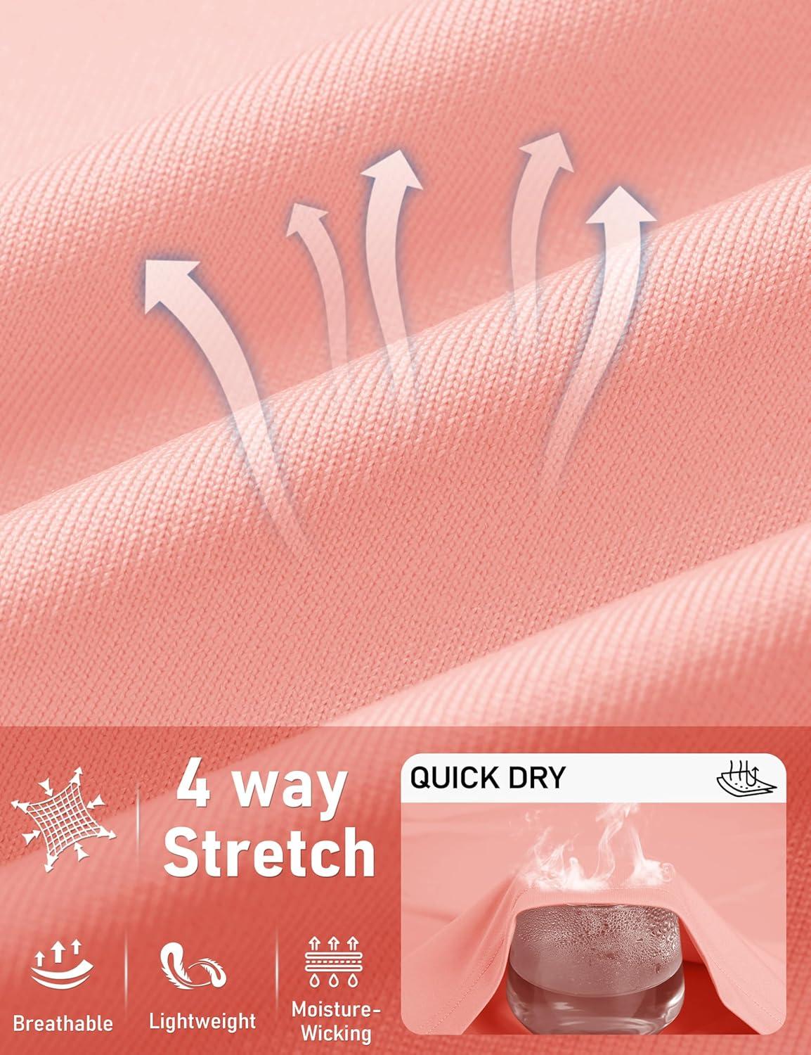 imageTACVASEN Sun Shirt Women Long Sleeve Athletic Yoga UPF 50 Tops with Thumb Holes Quick Dry UV Protection Running ShirtsLightpink