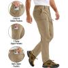 imageTACVASEN Mens Hiking Cargo Pants with 6 Pockets Lightweight Water Resistant Quick Dry Travel Pants for Men Work OutdoorKhaki