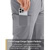 imageTACVASEN Mens Hiking Cargo Pants with 6 Pockets Lightweight Water Resistant Quick Dry Travel Pants for Men Work OutdoorLight Grey