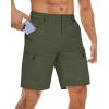 imageTACVASEN Mens Hiking Cargo Shorts 10quot Quick Dry Lightweight Casual Golf Work Shorts with Zipper Pocket Summer OutdoorArmy Green