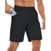 imageTACVASEN Mens Hiking Cargo Shorts 10quot Quick Dry Lightweight Casual Golf Work Shorts with Zipper Pocket Summer OutdoorBlack