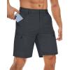 imageTACVASEN Mens Hiking Cargo Shorts 10quot Quick Dry Lightweight Casual Golf Work Shorts with Zipper Pocket Summer OutdoorDark Grey