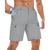 imageTACVASEN Mens Hiking Cargo Shorts 10quot Quick Dry Lightweight Casual Golf Work Shorts with Zipper Pocket Summer OutdoorLight Grey