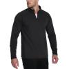 imageTACVASEN Mens Quarter Zip Pullover Fleece Lined Thermal Long Sleeve Golf Shirt 14 Zip Warm Winter SweatshirtsBlack