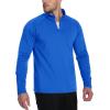 imageTACVASEN Mens Quarter Zip Pullover Fleece Lined Thermal Long Sleeve Golf Shirt 14 Zip Warm Winter SweatshirtsColor Blue