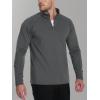 imageTACVASEN Mens Quarter Zip Pullover Fleece Lined Thermal Long Sleeve Golf Shirt 14 Zip Warm Winter SweatshirtsDark Grey