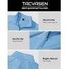 imageTACVASEN Mens Quarter Zip Pullover Fleece Lined Thermal Long Sleeve Golf Shirt 14 Zip Warm Winter SweatshirtsLight Blue