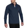 imageTACVASEN Mens Quarter Zip Pullover Fleece Lined Thermal Long Sleeve Golf Shirt 14 Zip Warm Winter SweatshirtsNavy