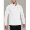 imageTACVASEN Mens Quarter Zip Pullover Fleece Lined Thermal Long Sleeve Golf Shirt 14 Zip Warm Winter SweatshirtsWhite