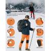imageTACVASEN Mens Snow Ski Pants Winter Fleece Lined Pants for Mens Water Resistant Snowboarding HikingBright Orange