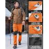imageTACVASEN Mens Snow Ski Pants Winter Fleece Lined Pants for Mens Water Resistant Snowboarding HikingBright Orange