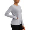 imageTACVASEN Sun Shirt Women Long Sleeve Athletic Yoga UPF 50 Tops with Thumb Holes Quick Dry UV Protection Running ShirtsBrightgray