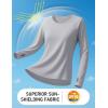 imageTACVASEN Sun Shirt Women Long Sleeve Athletic Yoga UPF 50 Tops with Thumb Holes Quick Dry UV Protection Running ShirtsBrightgray