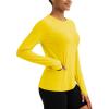 imageTACVASEN Sun Shirt Women Long Sleeve Athletic Yoga UPF 50 Tops with Thumb Holes Quick Dry UV Protection Running ShirtsBrightyellow