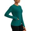 imageTACVASEN Sun Shirt Women Long Sleeve Athletic Yoga UPF 50 Tops with Thumb Holes Quick Dry UV Protection Running ShirtsE Green