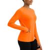 imageTACVASEN Sun Shirt Women Long Sleeve Athletic Yoga UPF 50 Tops with Thumb Holes Quick Dry UV Protection Running ShirtsFrorange