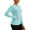 imageTACVASEN Sun Shirt Women Long Sleeve Athletic Yoga UPF 50 Tops with Thumb Holes Quick Dry UV Protection Running ShirtsLake Blue