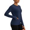 imageTACVASEN Sun Shirt Women Long Sleeve Athletic Yoga UPF 50 Tops with Thumb Holes Quick Dry UV Protection Running ShirtsNavy
