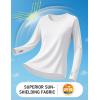 imageTACVASEN Sun Shirt Women Long Sleeve Athletic Yoga UPF 50 Tops with Thumb Holes Quick Dry UV Protection Running ShirtsWhite