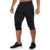 imageTACVASEN Mens 34 Long Cotton Casual Shorts Jogger Capri Pants Zipper Black