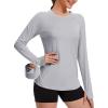 imageTACVASEN Sun Shirt Women Long Sleeve Athletic Yoga UPF 50 Tops with Thumb Holes Quick Dry UV Protection Running ShirtsBrightgray